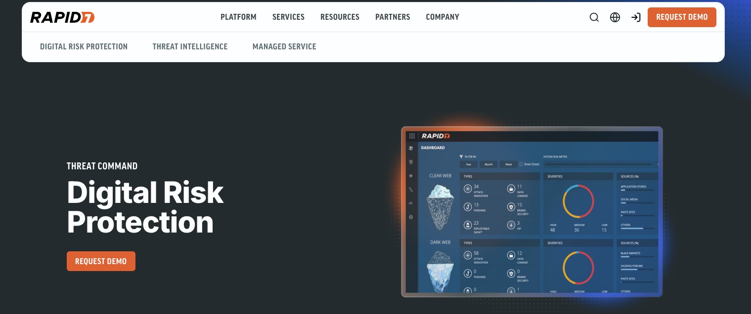 Rapid7 homepage screenshot